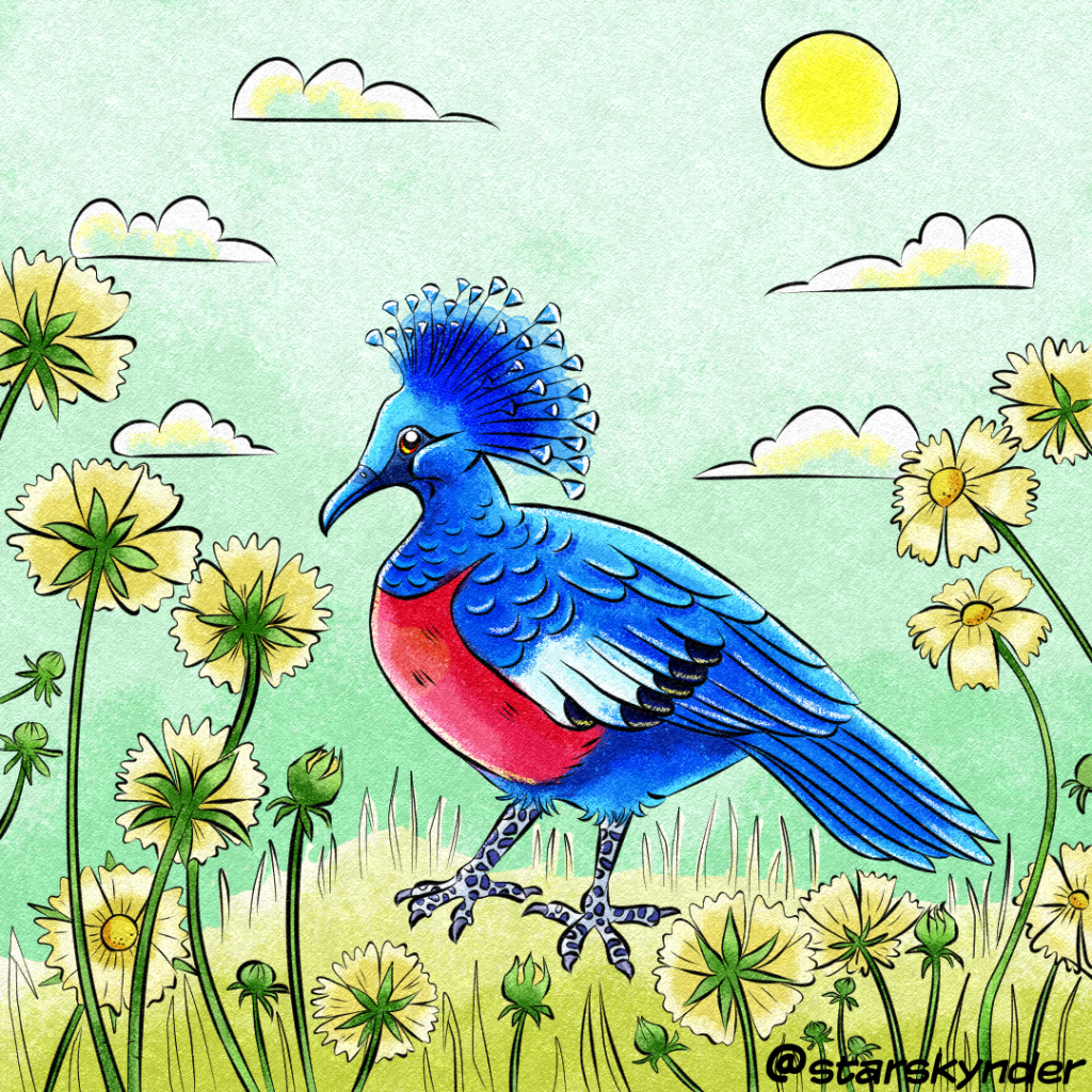 Victoria Crowned Pogeon illustration